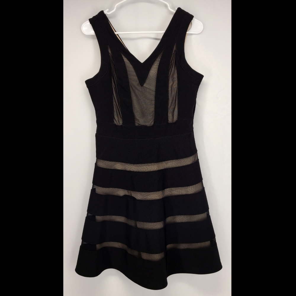 Sheer Black Banded Dress